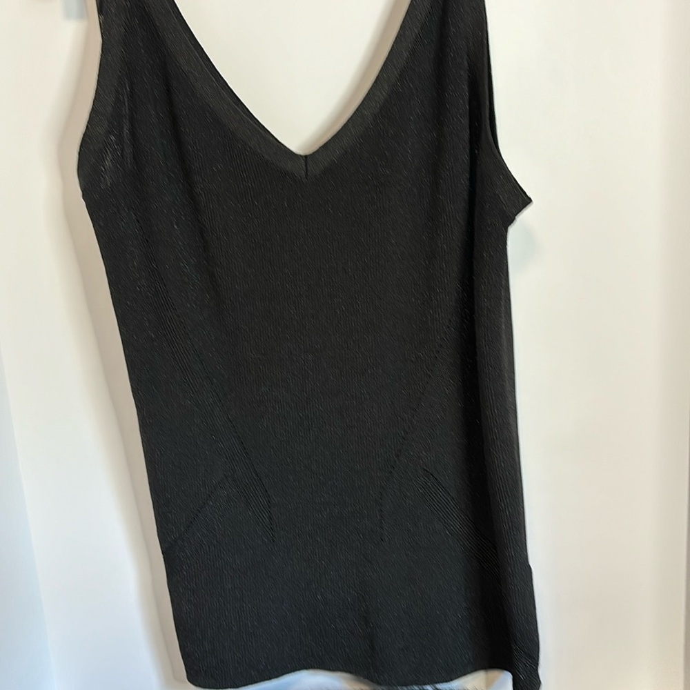 CITY CHIC DESIGN BLACK SWEATER TANK TOP WITH SILVER SPARKLE IN MATERIAL